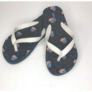 American Hearts Girls Flip Flops by Old Navy LARGE 1-2